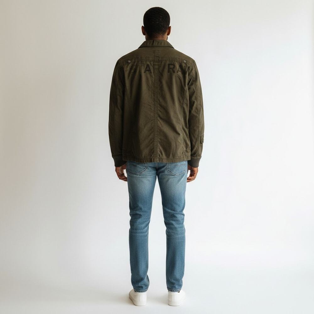 G-Star RAW Overshirt Utility Military Green Cargo Jacket Size XL - Picture 2 of 5